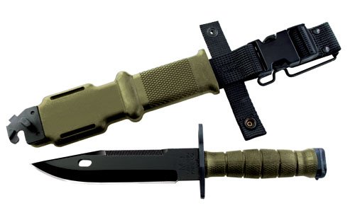 Ontario 499 M-9 Bayonet Fixed 7.0 in Black Blade OD Kraton