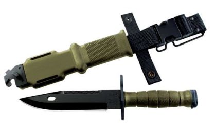 Ontario 499 M-9 Bayonet Fixed 7.0 in Black Blade OD Kraton
